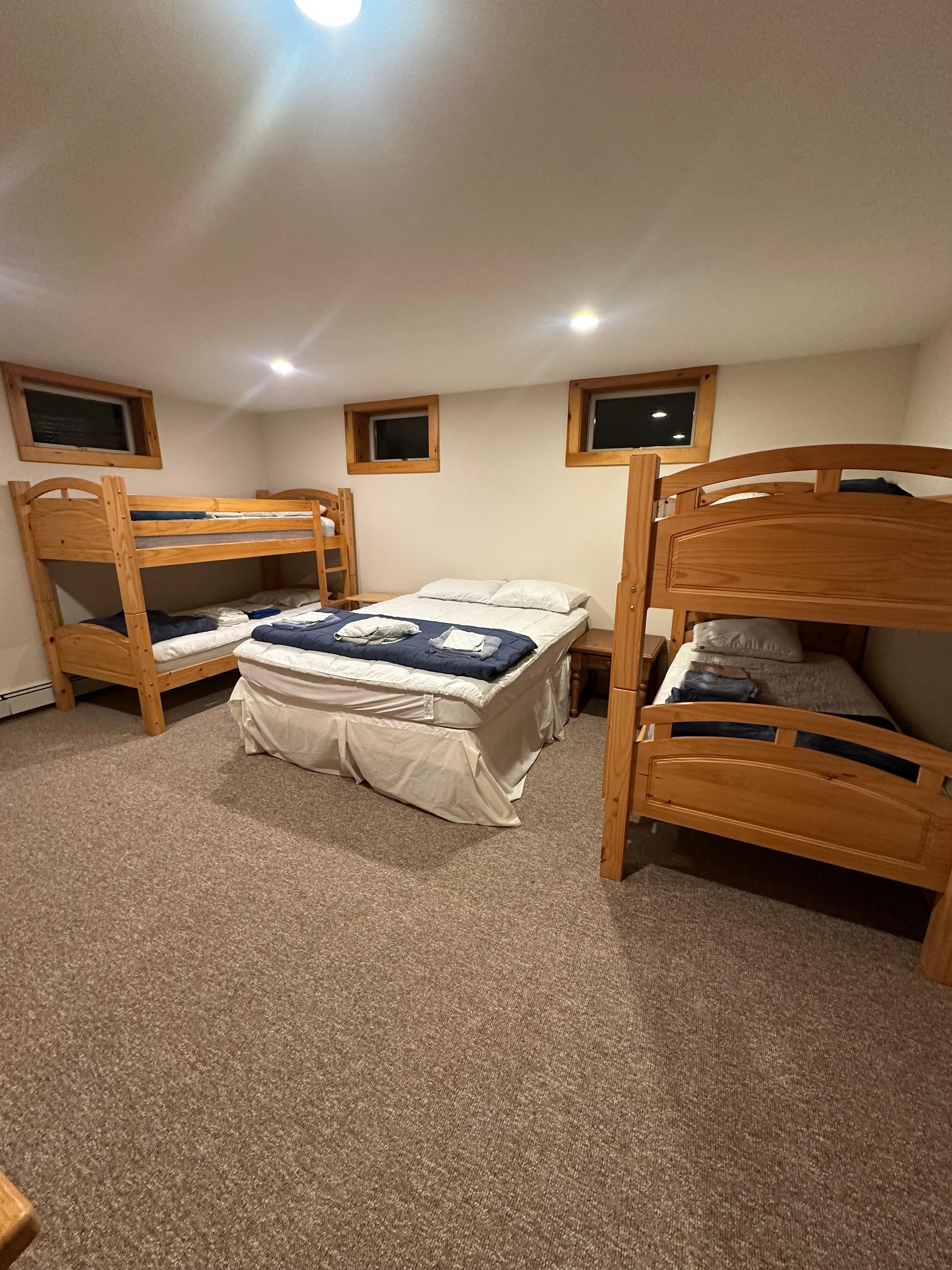 Spartan supplies, lumpy pillows, torn mattress pads, thin, mis-matched sheets, only one blanket per bed.  All smelled stale and I had to wash them. 