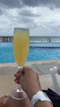 A mimosa by the Pool and a gorgeous nice ocean view