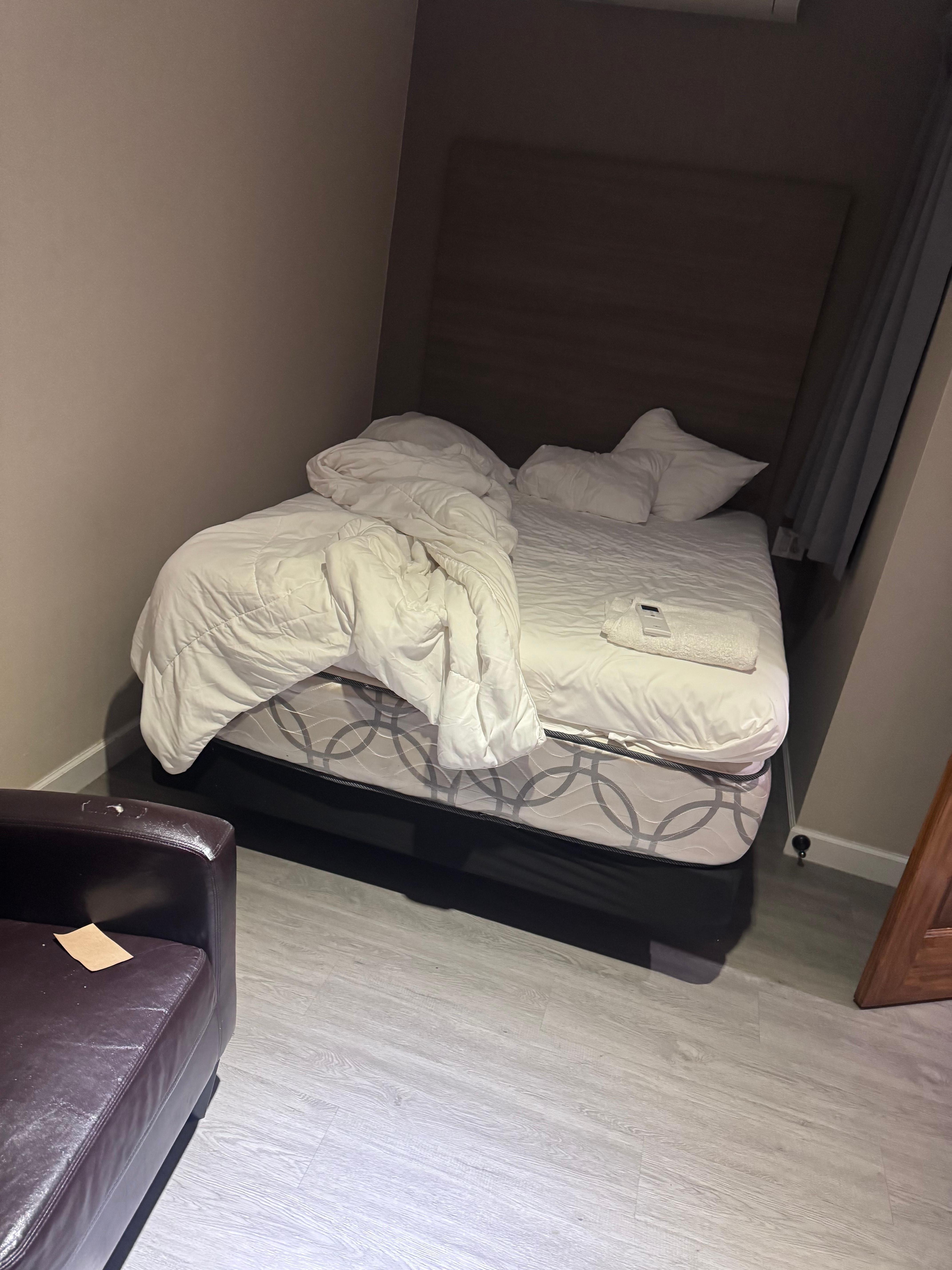 Garbage was on the sofa and floor.