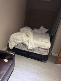 Garbage was on the sofa and floor.