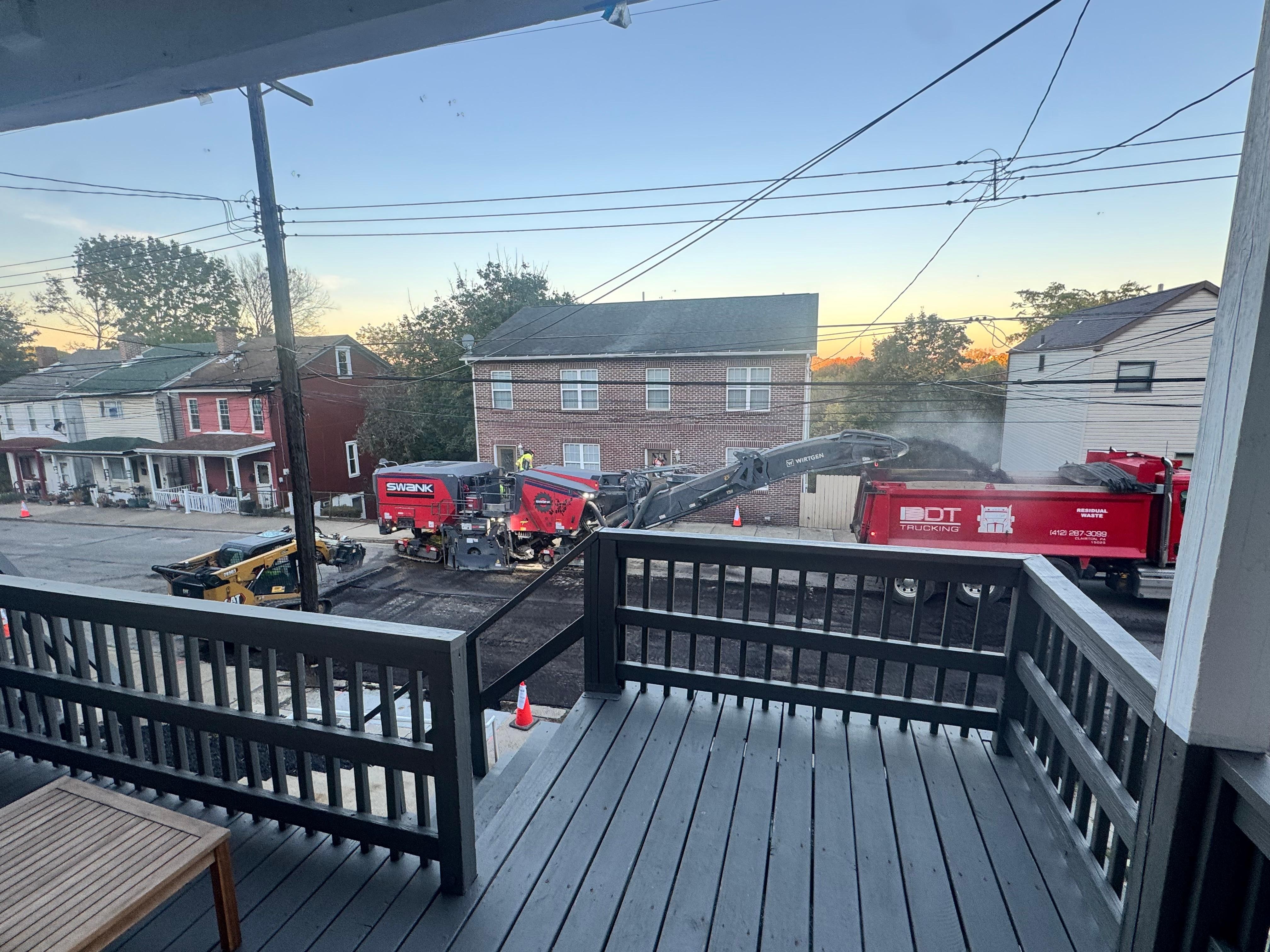 Road construction that started at 7:45am 