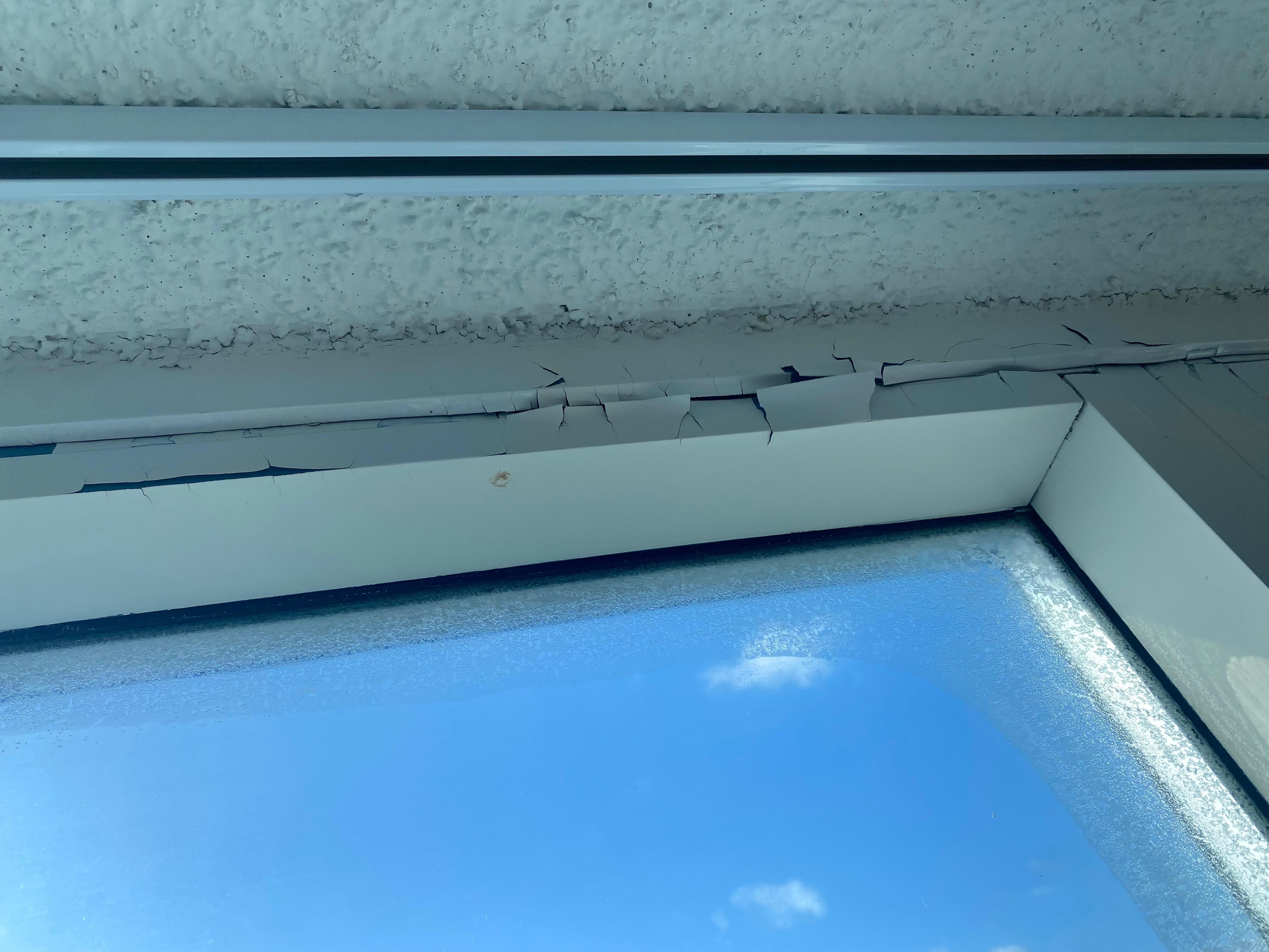 Broken pieces on windowsill 