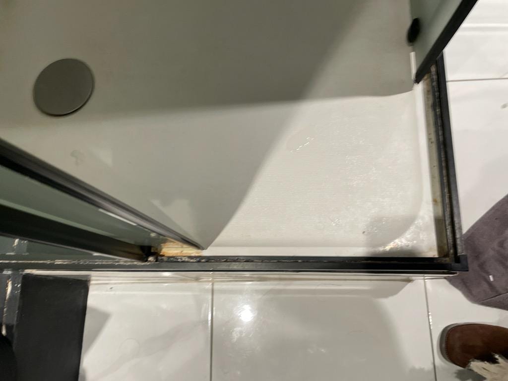 Shower grime (upon first entering apartment)