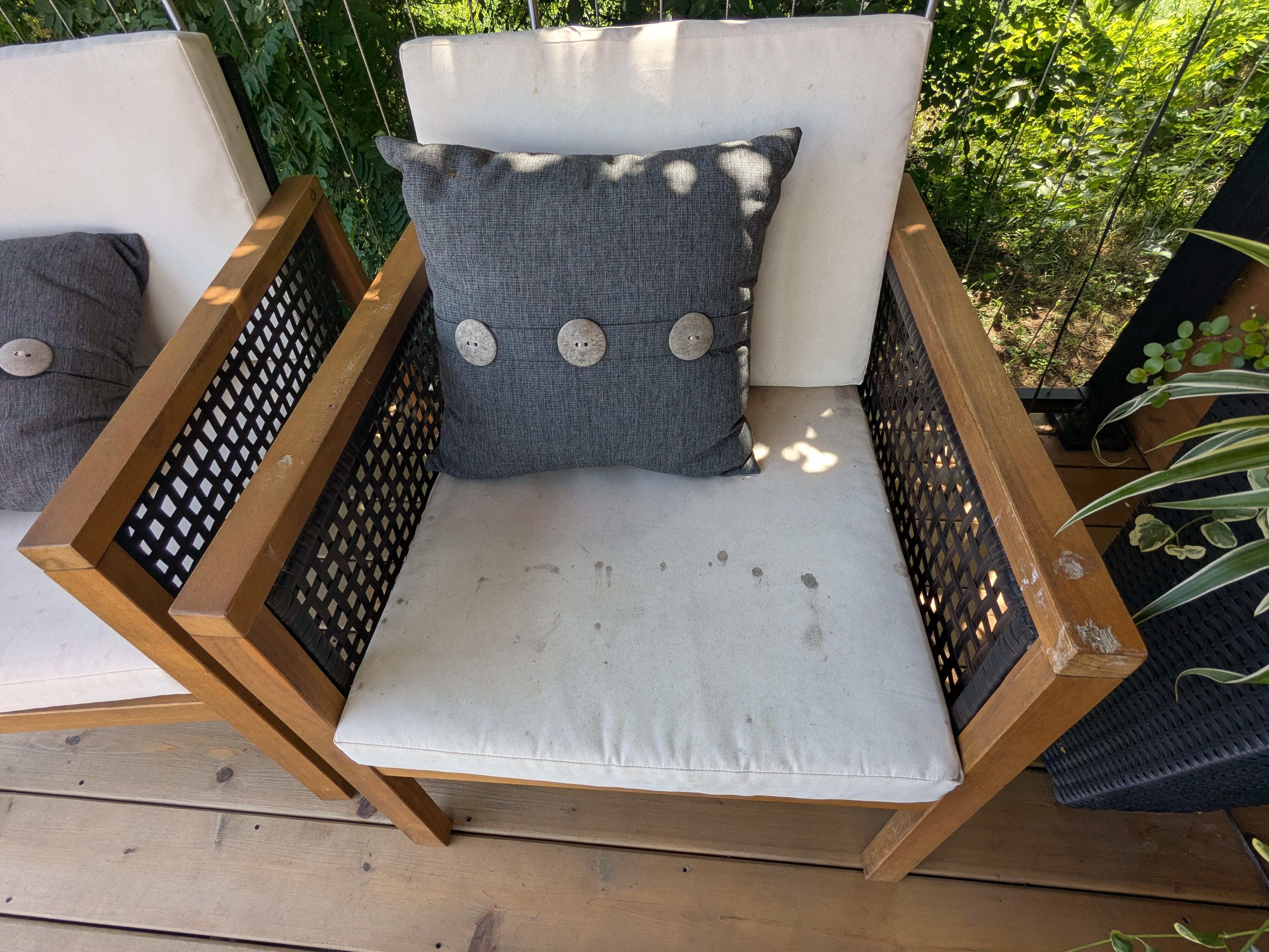 Stains on cushions