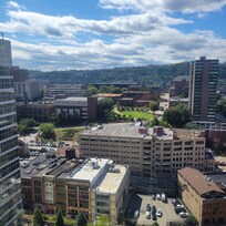 View of Duquesne University from our room