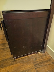 Rotted wood of the furniture