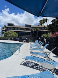 Partial pool view looking towards the condo.