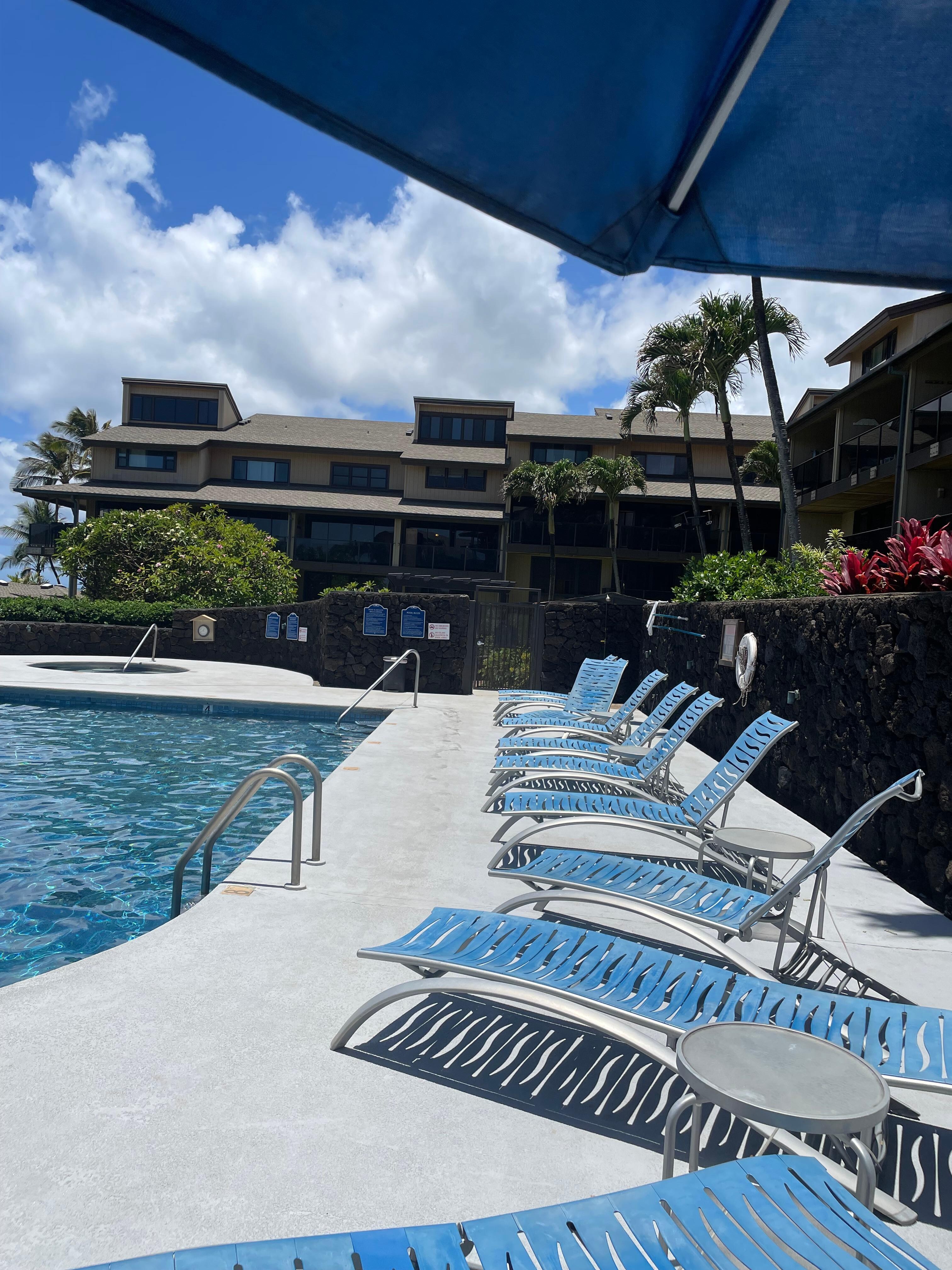 Partial pool view looking towards the condo.