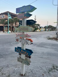 House signs on corner