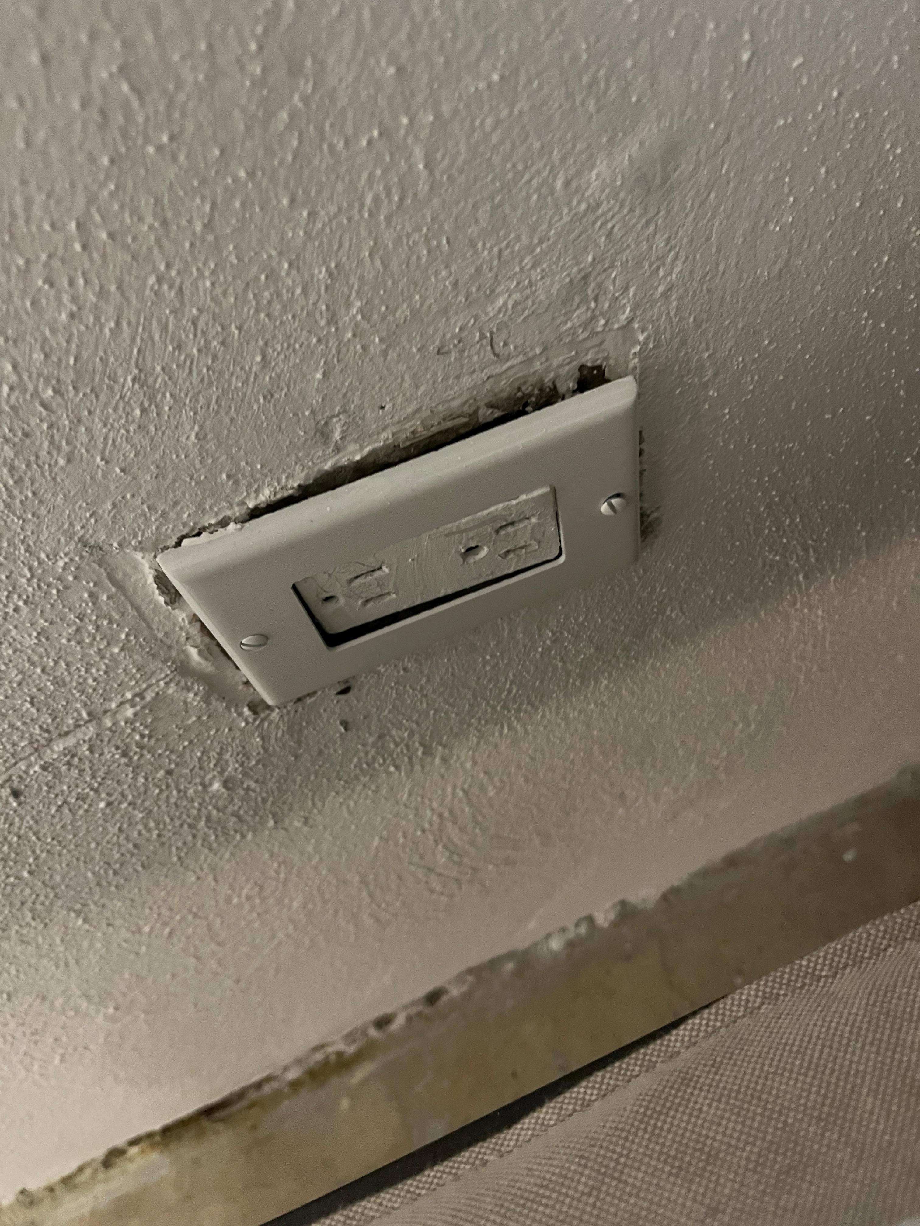 Outlet loose in the bedroom giving fire hazard 