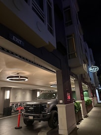 Front of hotel where you can valet your car.