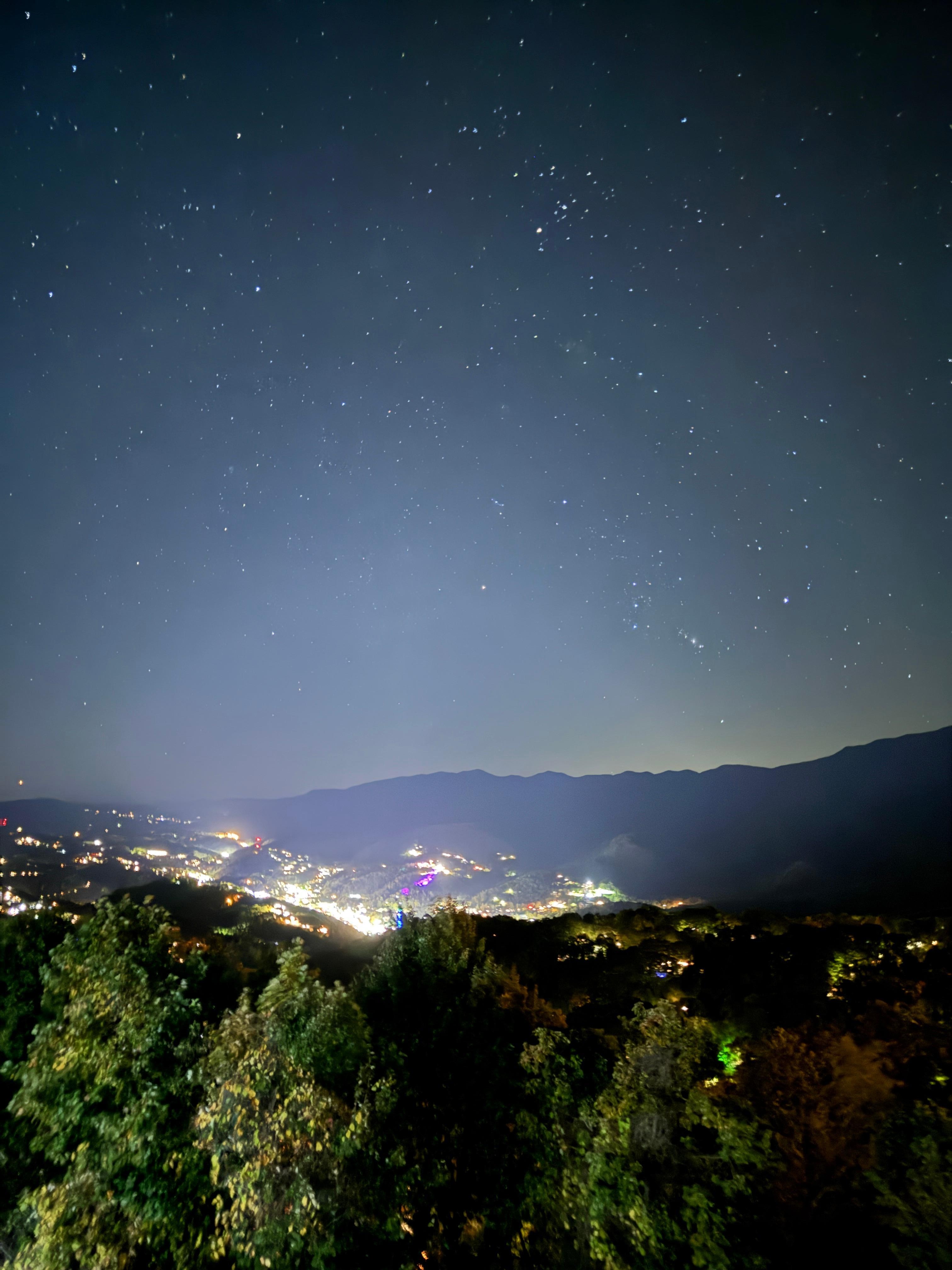 Night time view from balcony 