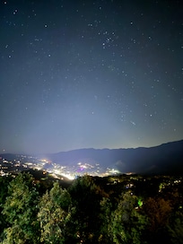 Night time view from balcony