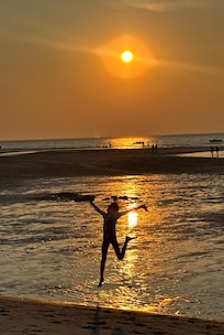 Mayflower beach at sunset