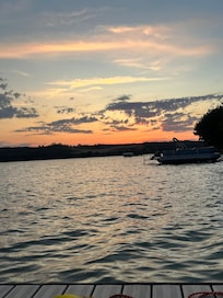 Beautiful view of the sunset and Sleeping Bear Dunes!