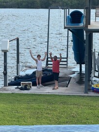 The jet ski dock and slide were a big hit! The adults even had fun!