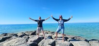 En la playa