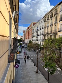 View of the street from the balcony