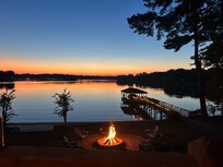 A peaceful fire on the lake