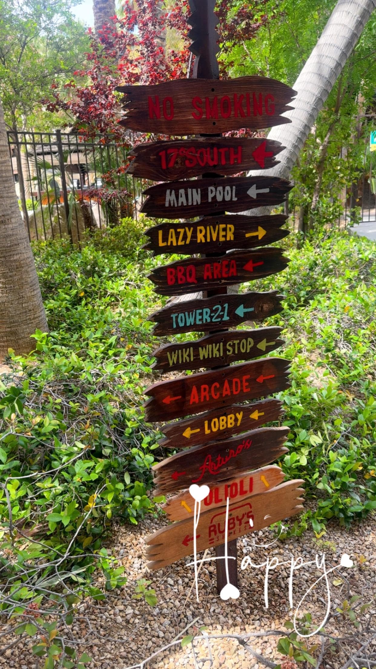 The signs were very helpful to get around the hotel where you wanted to go 