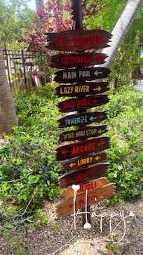 The signs were very helpful to get around the hotel where you wanted to go