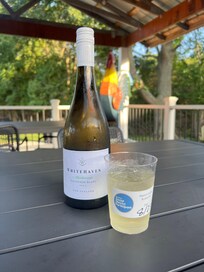 Carry out from Marro’s in town. It was crazy busy so we enjoyed our pasta and wine on the back deck of the Blue Star Motel