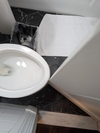 The bathroom door could not be closed.