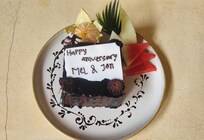 Suprise anniversary cake from the villa staff.