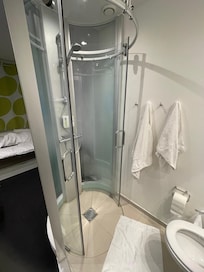 Small shower. If you’re a bigger person don’t drop anything.