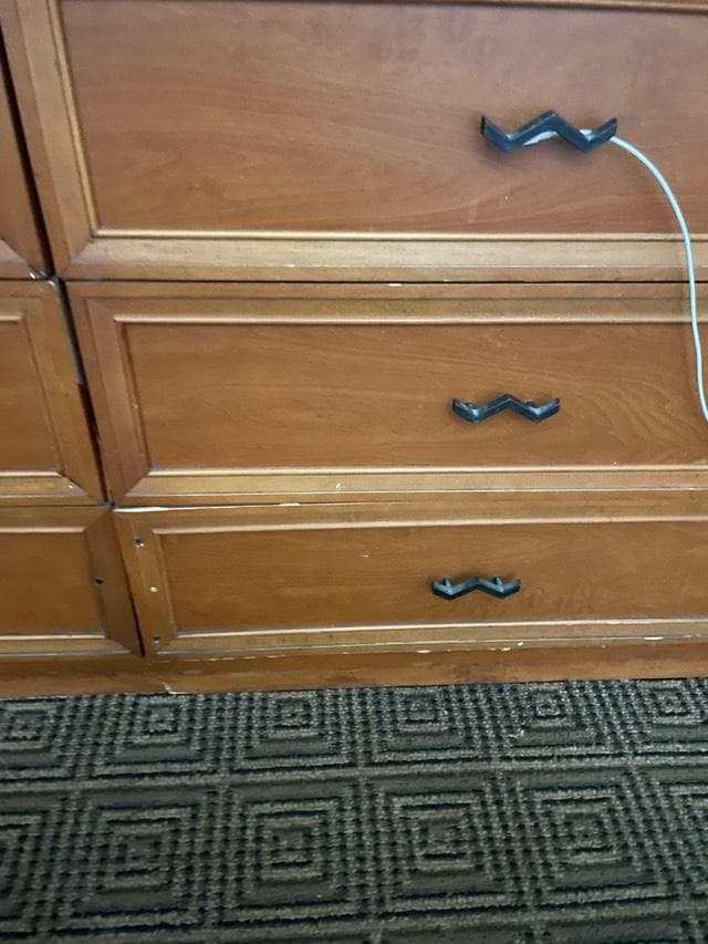 Old scratched dresser