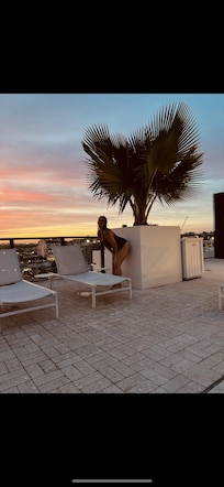 Around the pool area