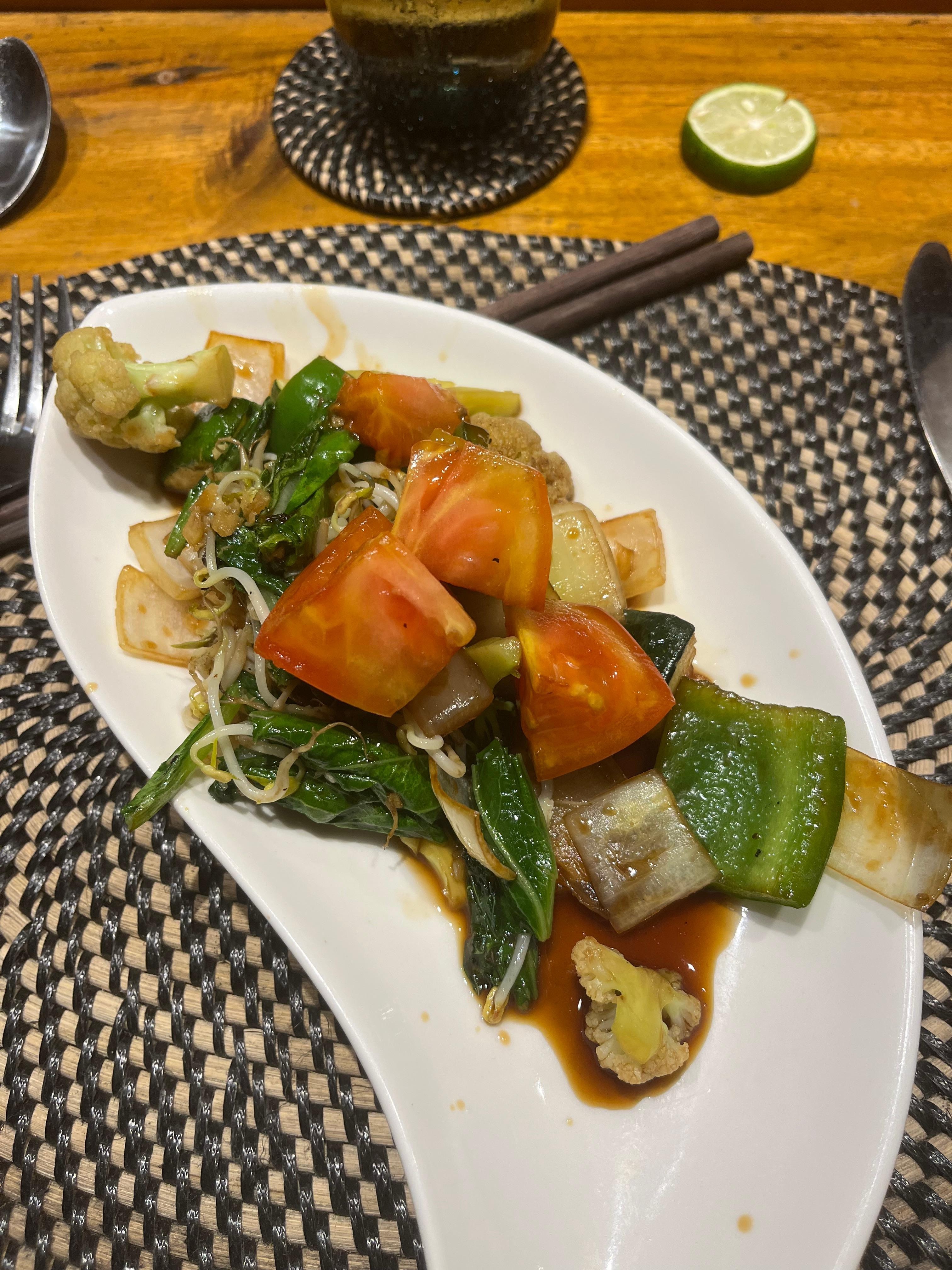 The food was amazing.