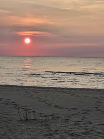Sun view over the lake from our cabin. Breathtaking .