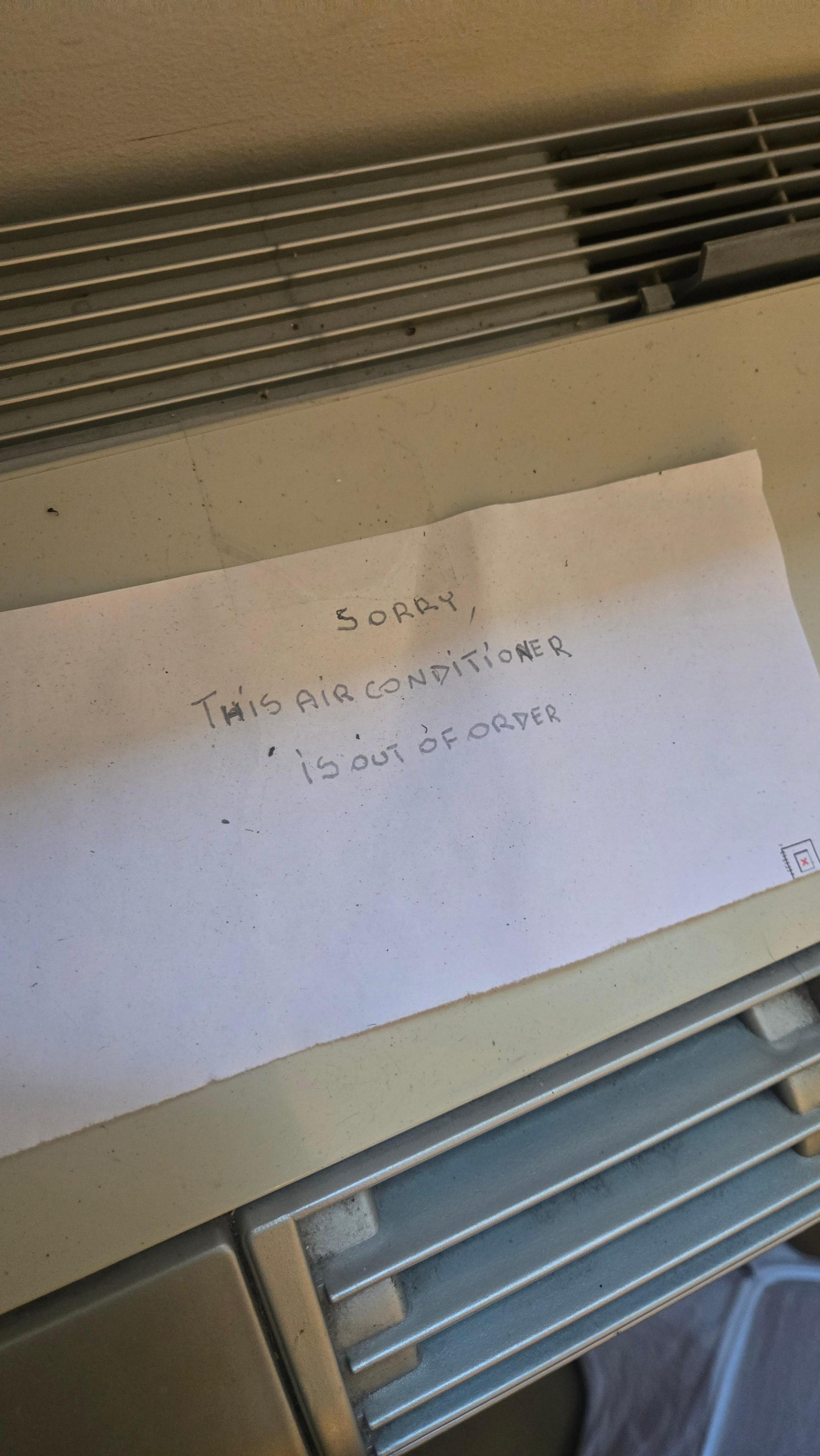 non working air conditioning. 