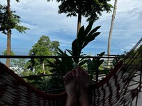 My morning hammock routine w amazing CR coffee and a good book!