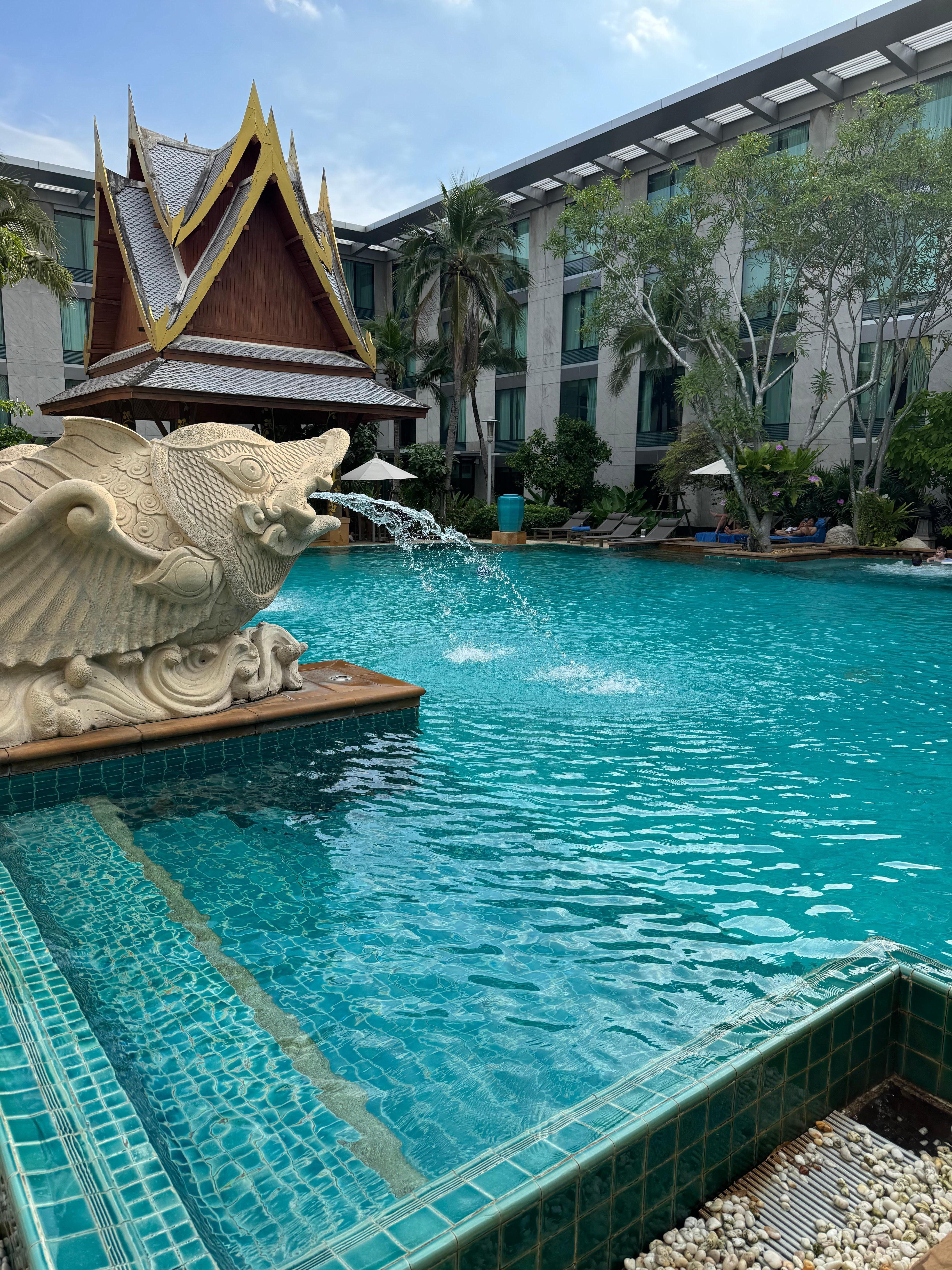 Great pool with bar/restaurant. 