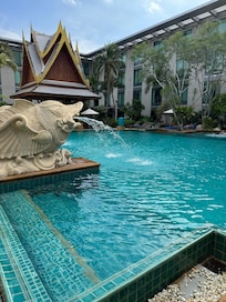 Great pool with bar/restaurant.