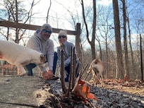 Out with the Pups's in the beautiful dog enclosure enjoy the crisp air!!