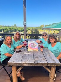 We were st a winery and all had matching shirts.