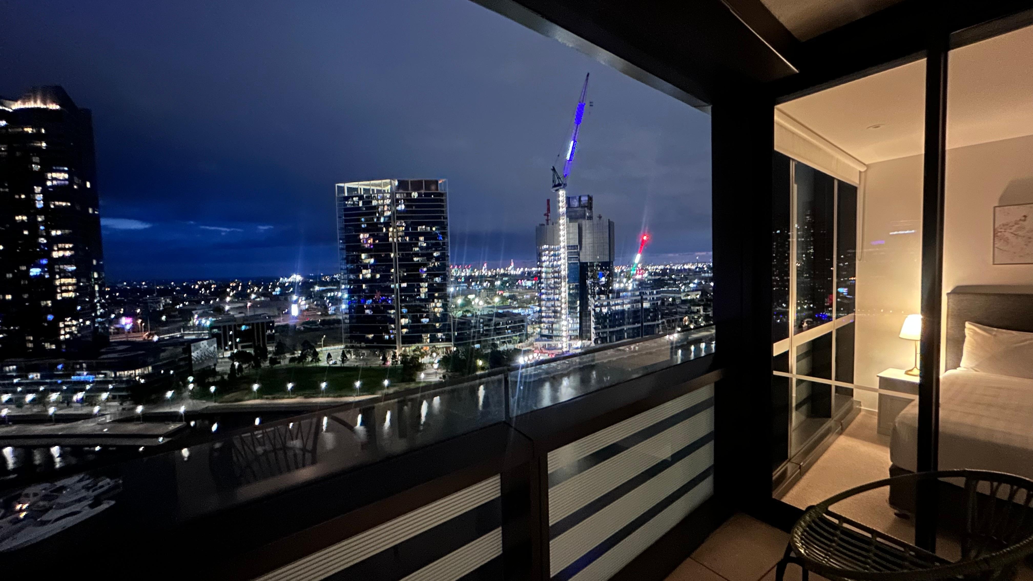 Night view from balcony