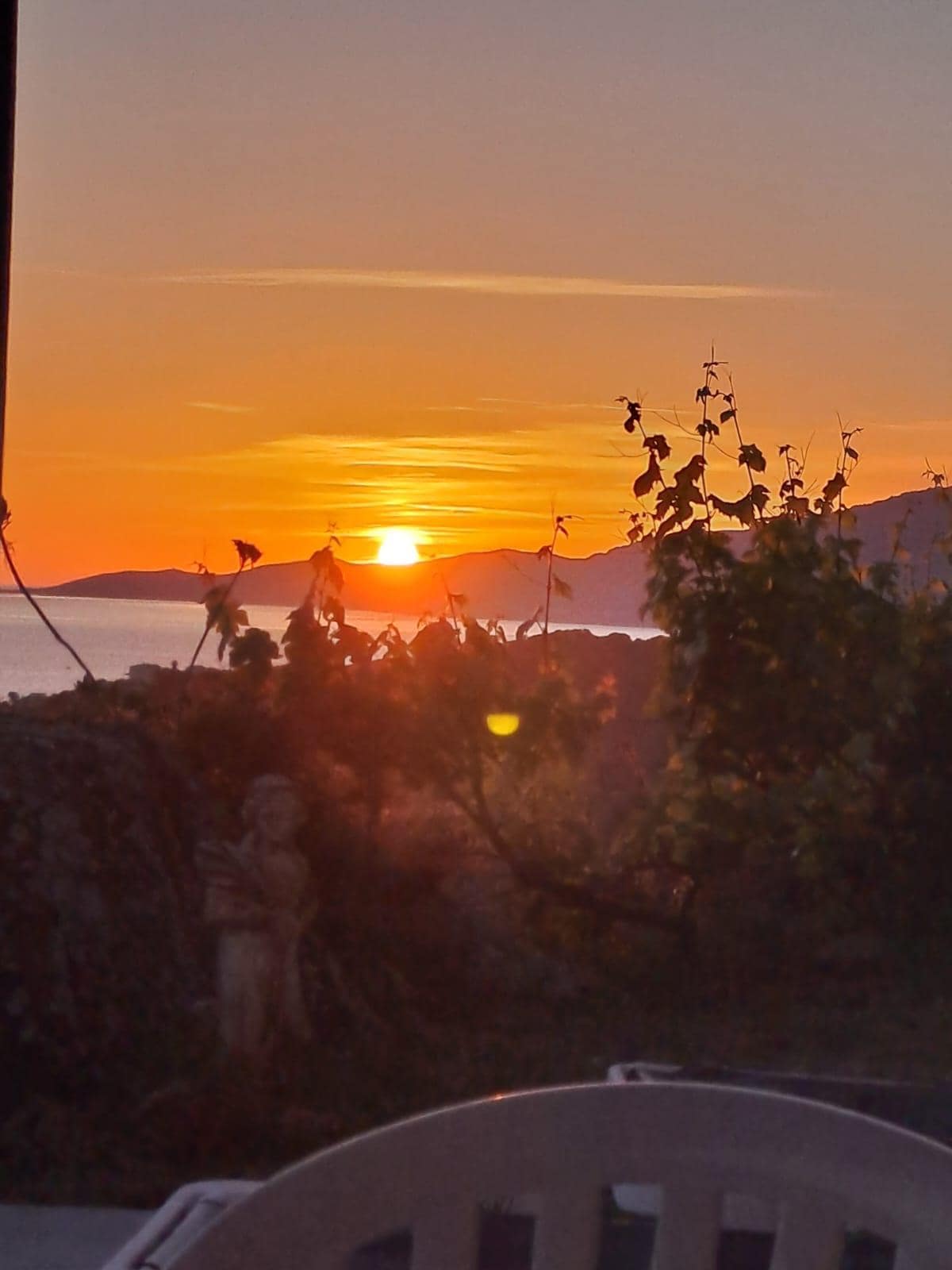 Coucher de soleil depuis la terrasse