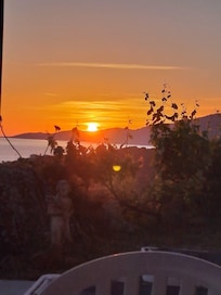 Coucher de soleil depuis la terrasse