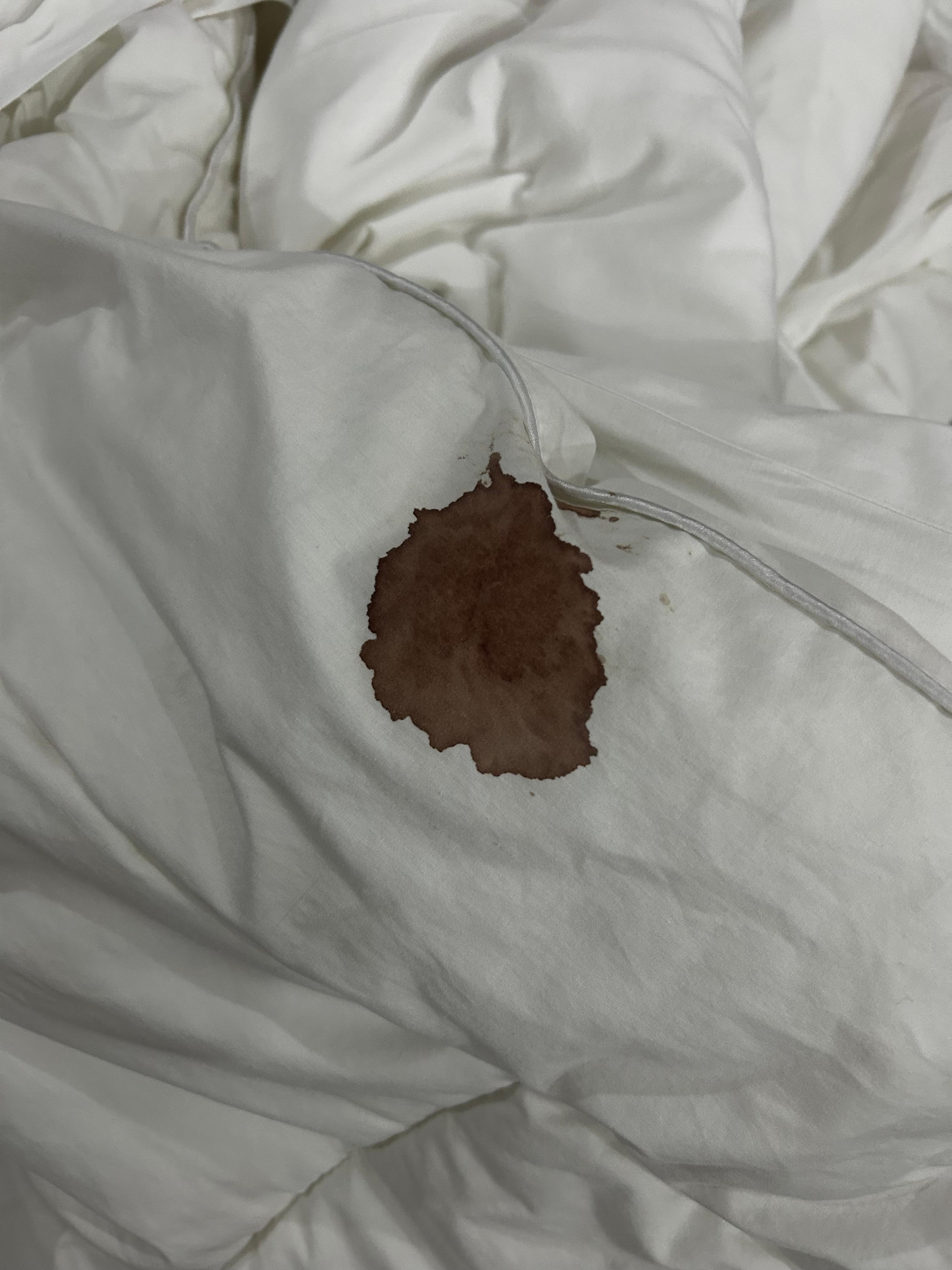 Red stain found under the bedsheets