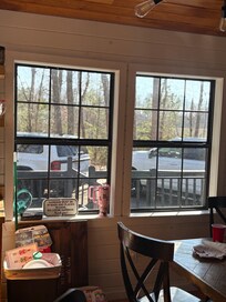 No curtains or windows.