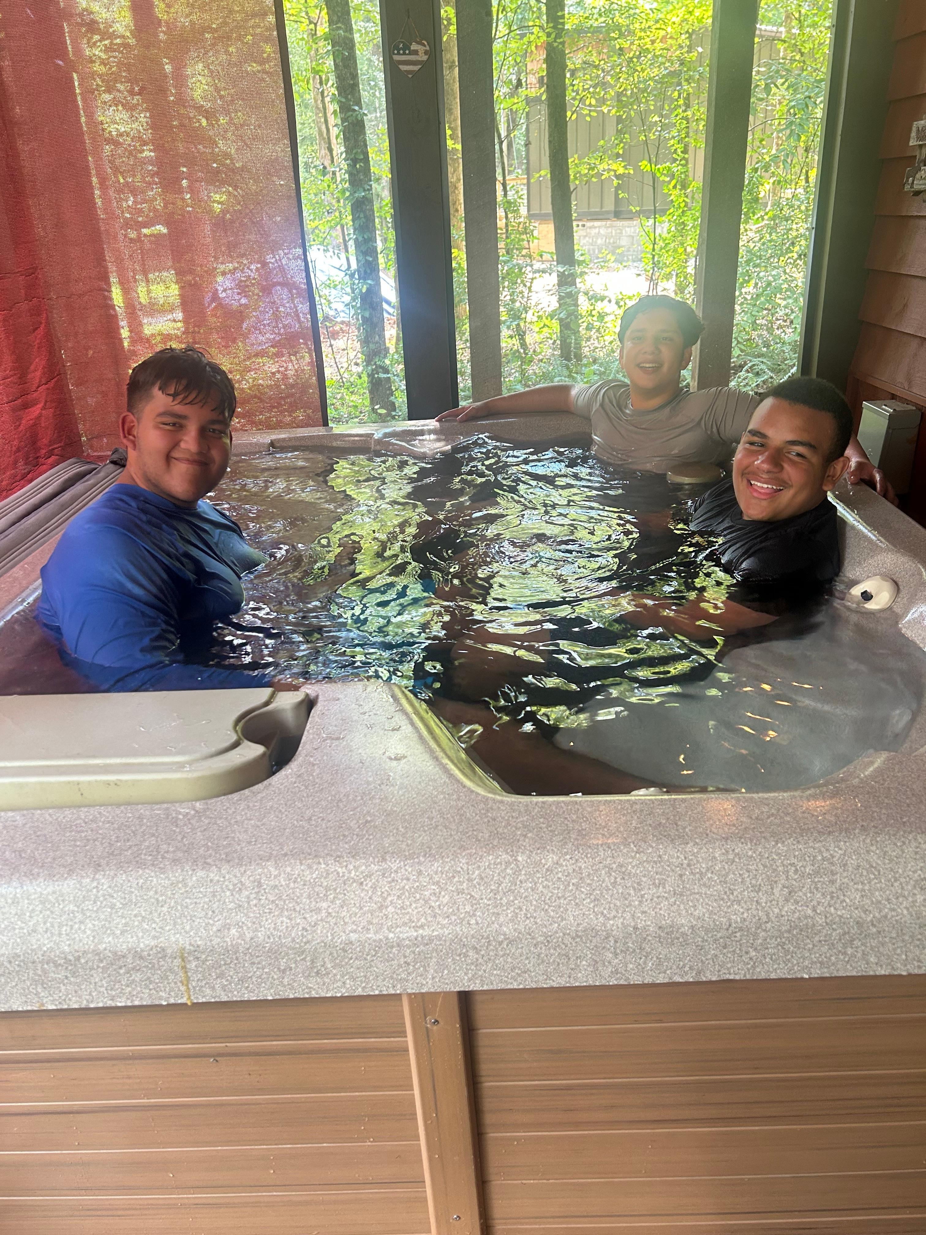 Hot tub with the bros 