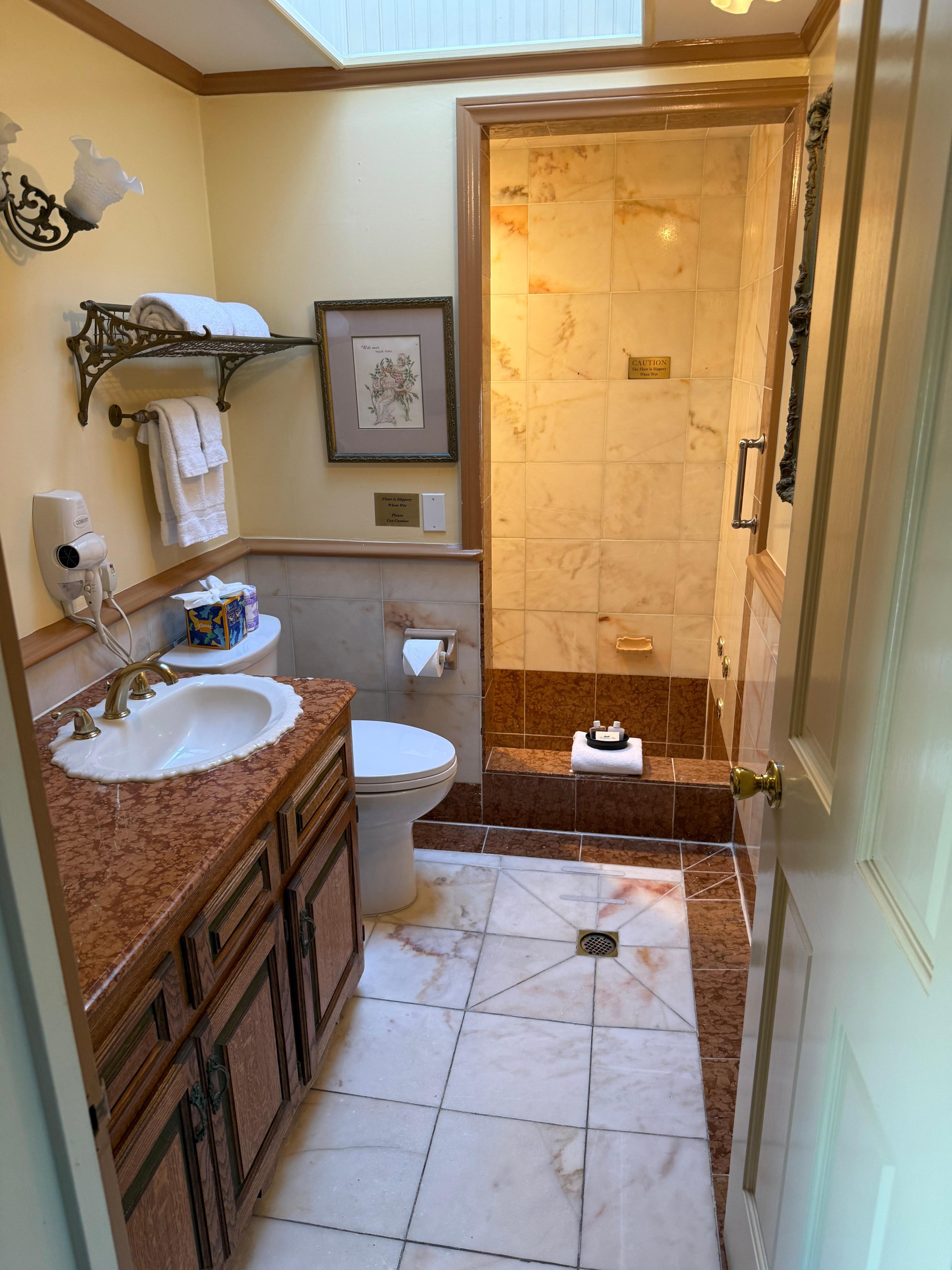 Cute bathroom with a huge shower