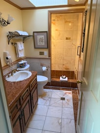 Cute bathroom with a huge shower