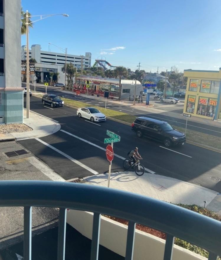 Street View from balcony in living room 