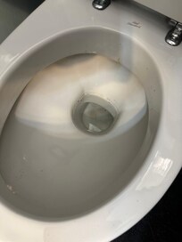 Dirty toilet. Zoom in to see it wasn’t cleaned.