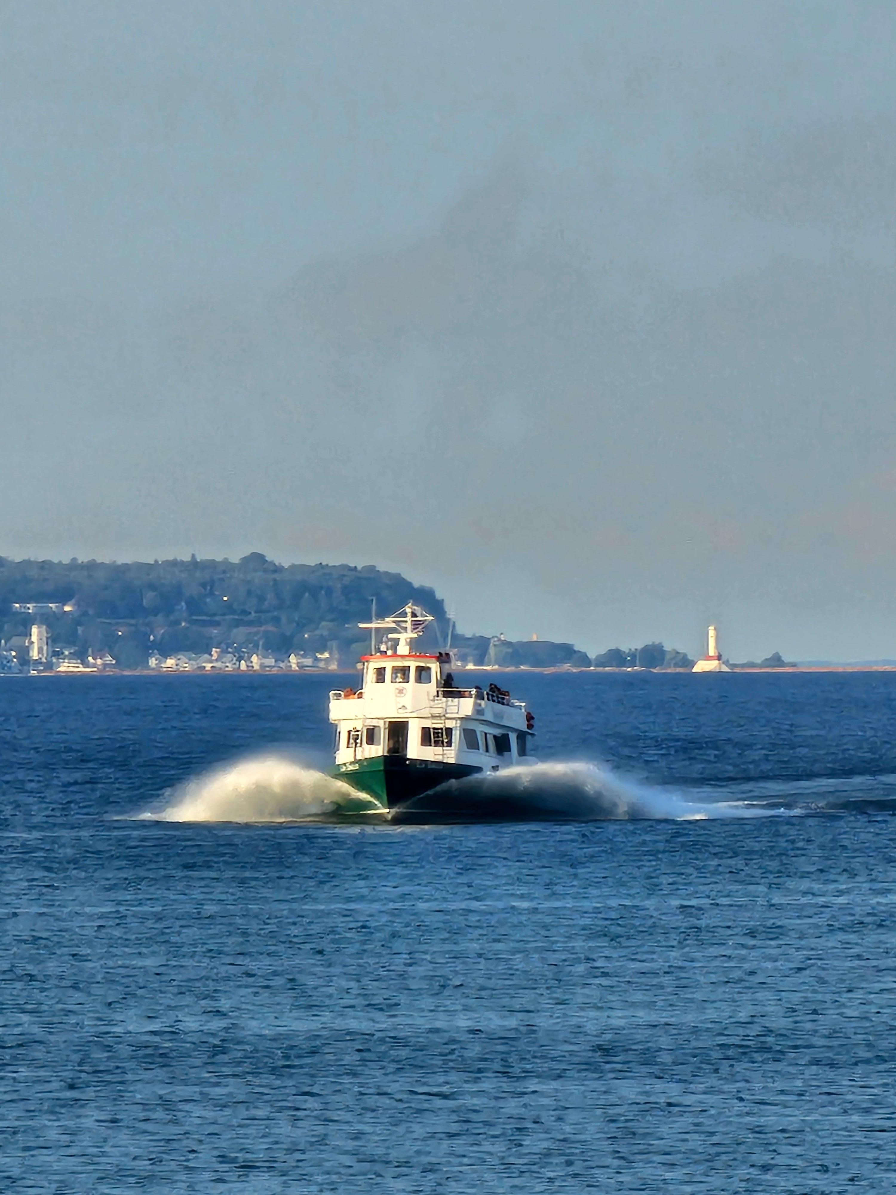 Boat returning from the island